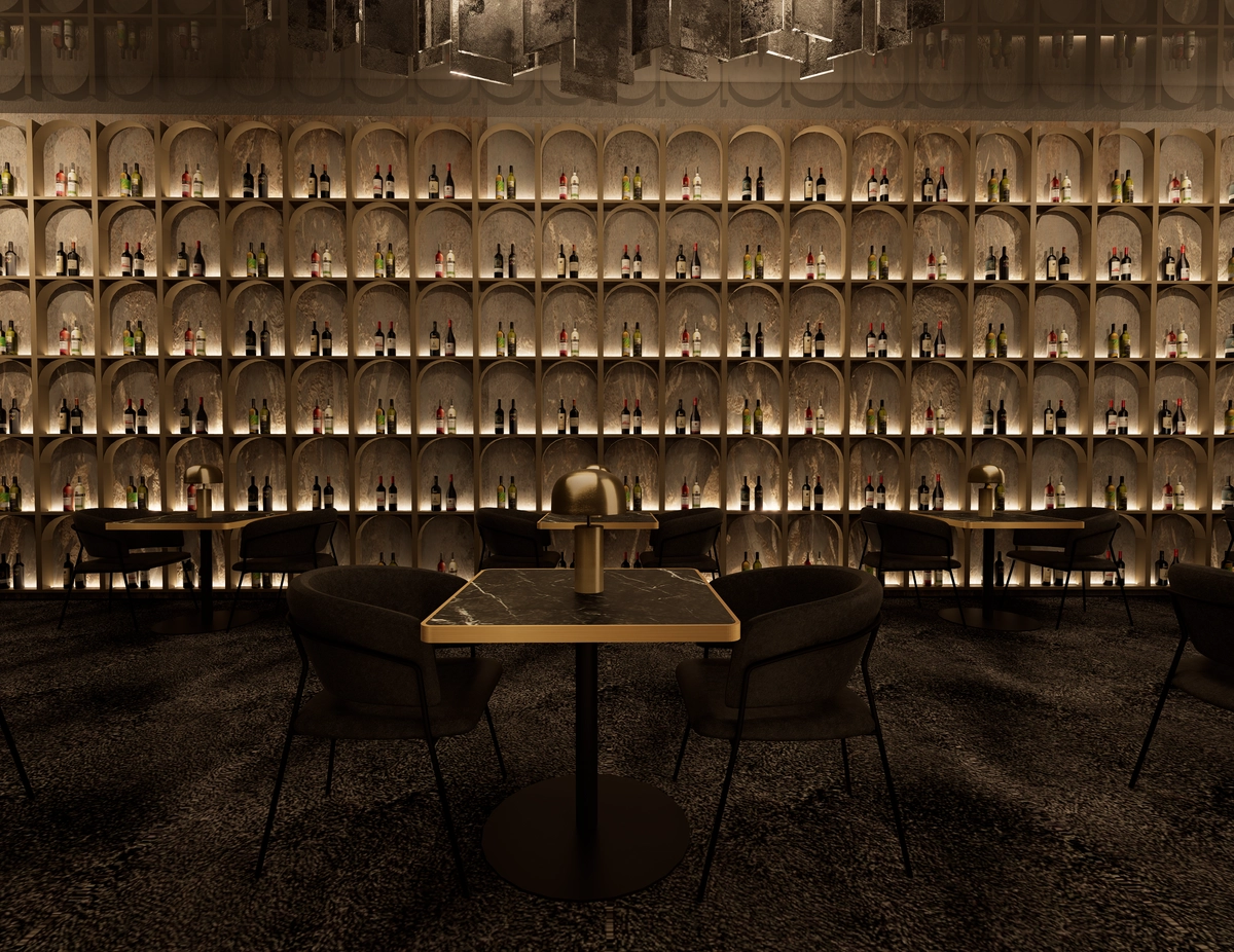Restoran snažnog identiteta u znaku luksuza, kontrasta i suvremenog hedonizma — prikaz interijera 12